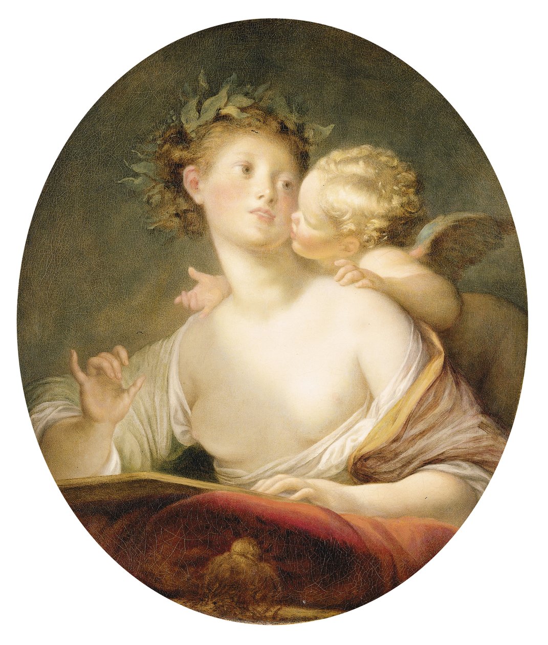 Sappho Inspirerad av Amor av Jean Honore Fragonard
