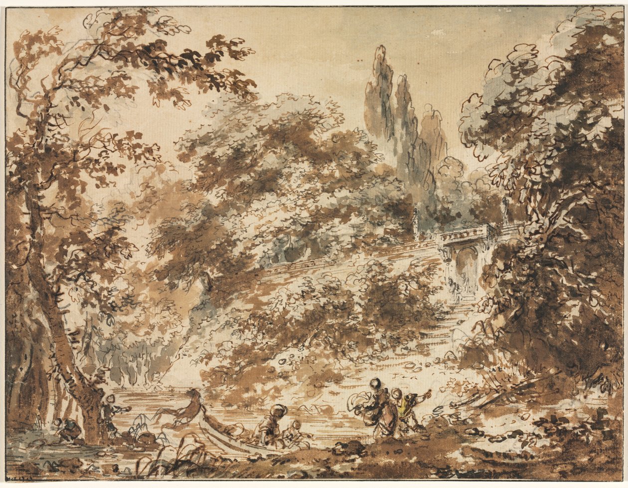 Scen i en park av Jean Honore Fragonard