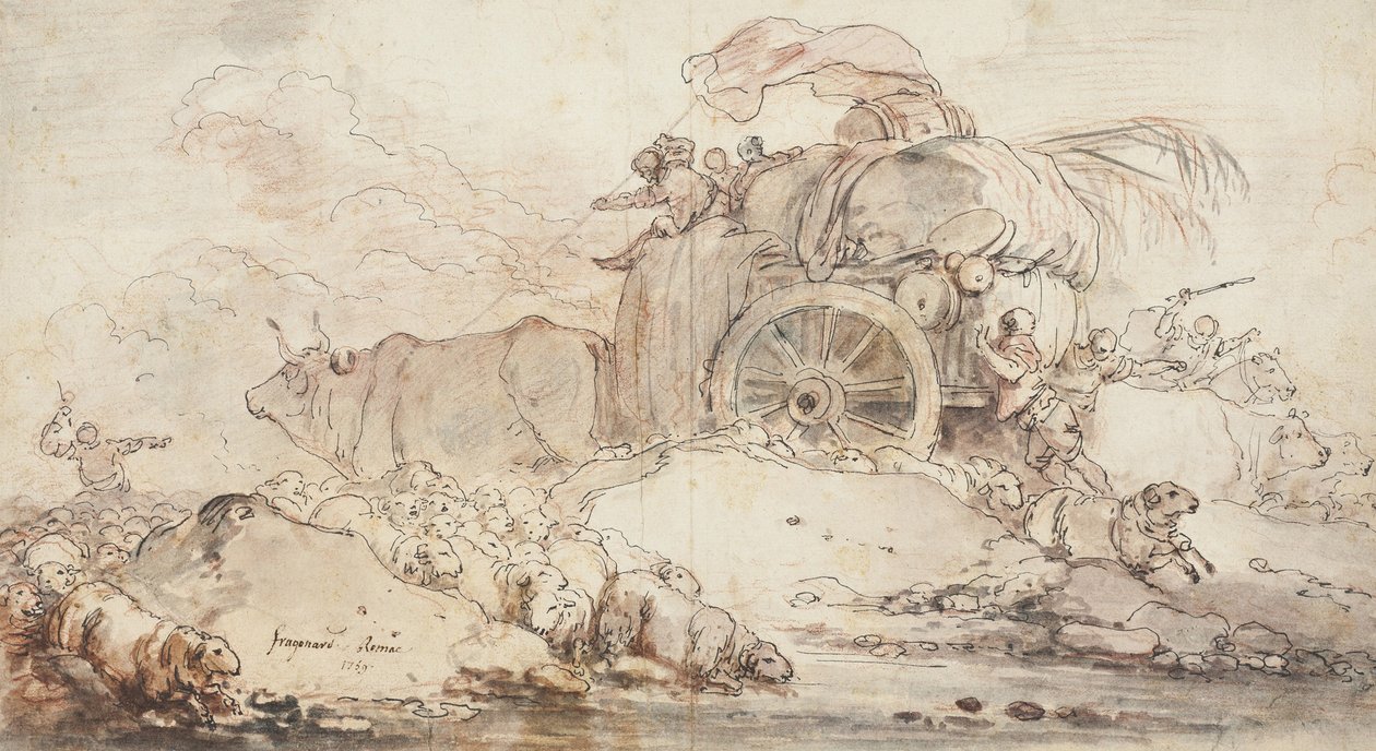 Den stillastående vagnen, 1759 av Jean Honore Fragonard