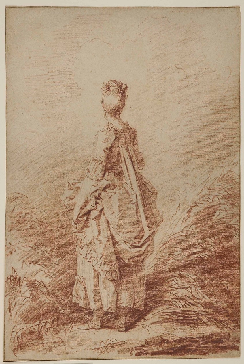 Ung Kvinna Som Ser Tillbaka av Jean Honore Fragonard