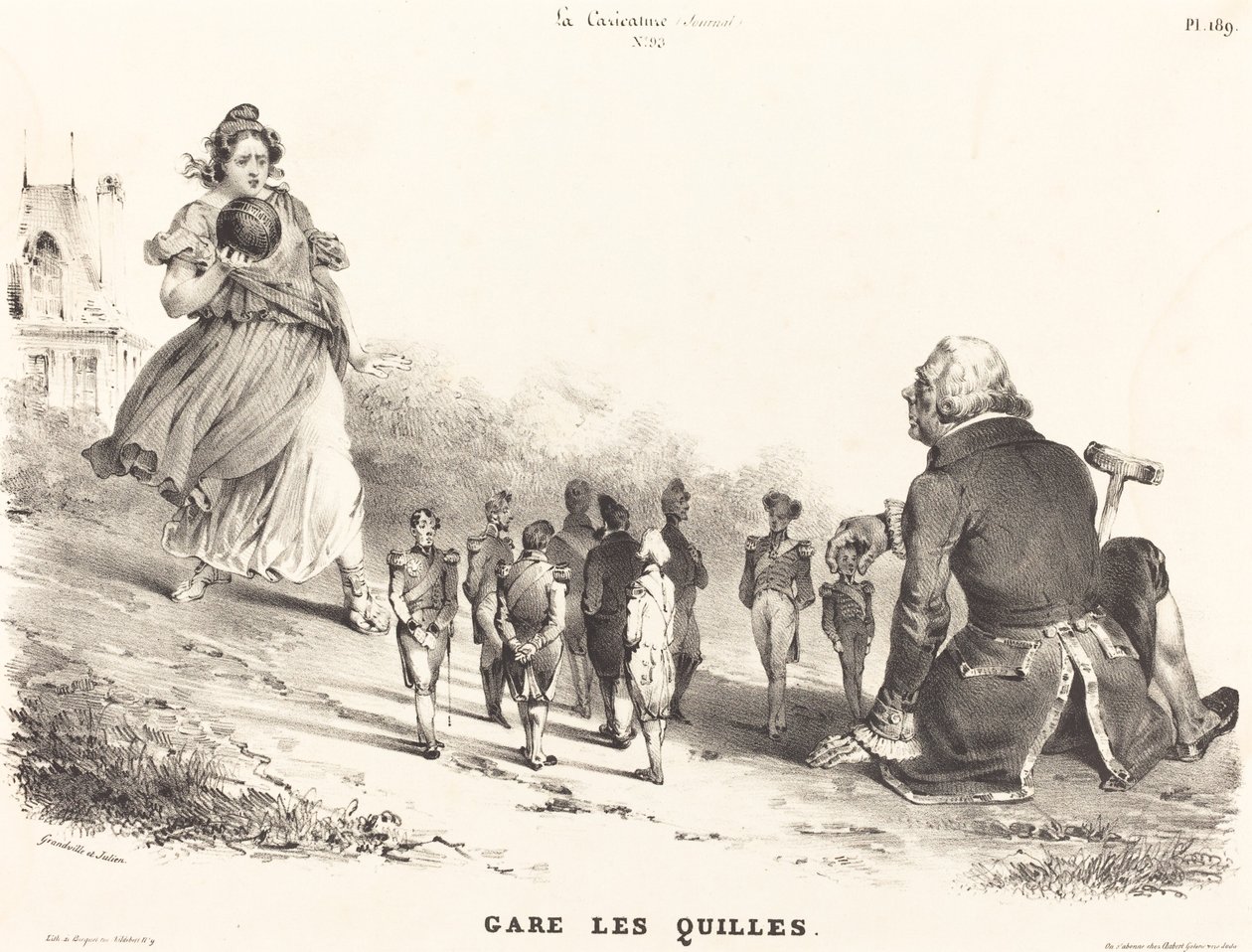 Parkera käglarna av Jean Ignace Isidore Grandville