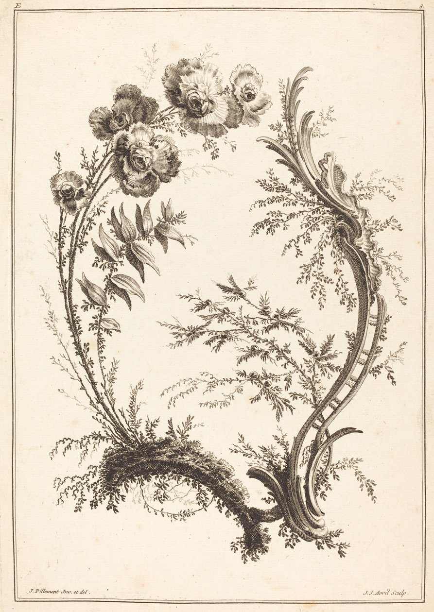 Prydnad med blommor. av Jean Jacques Avril
