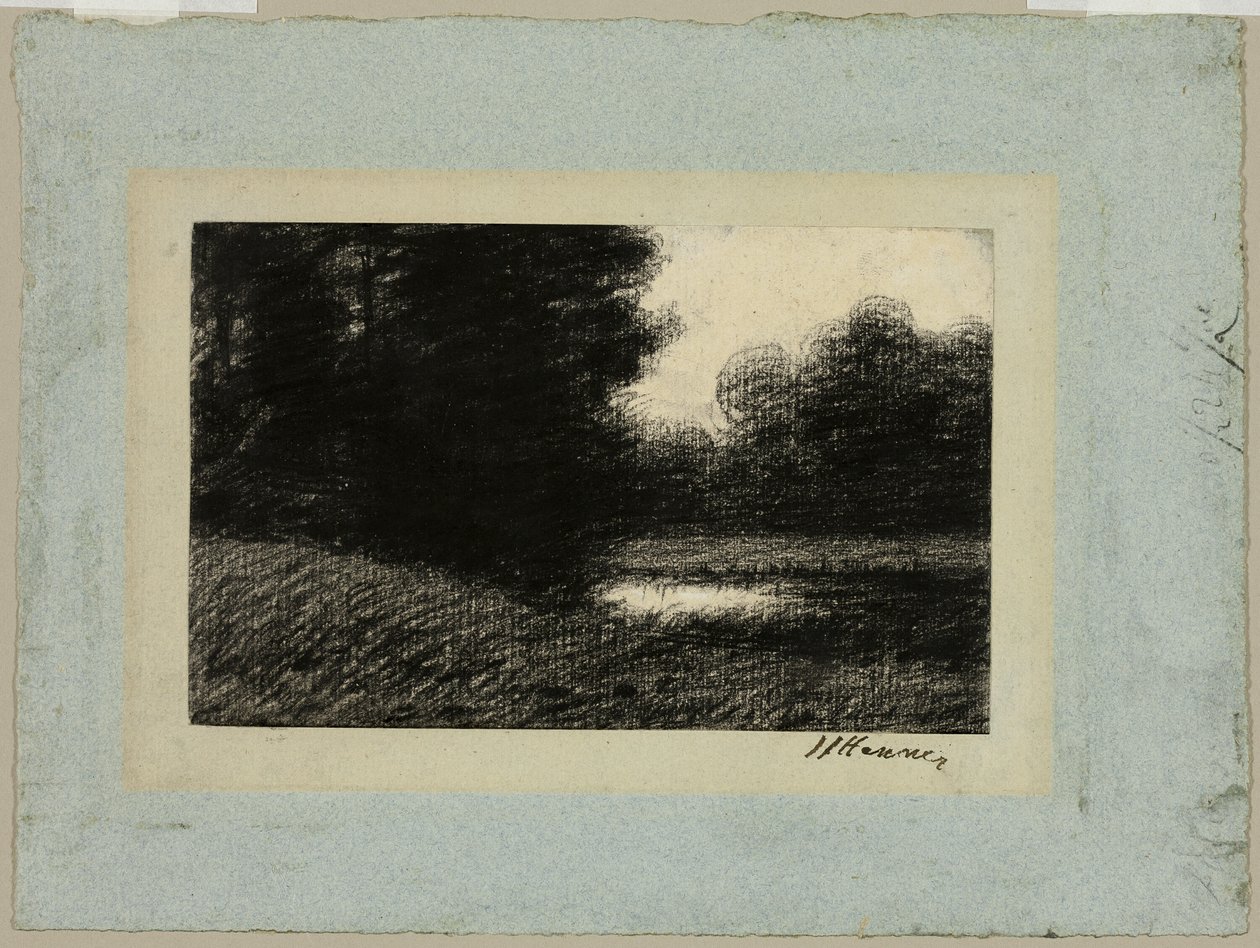 Landskap med en damm av Jean Jacques Henner