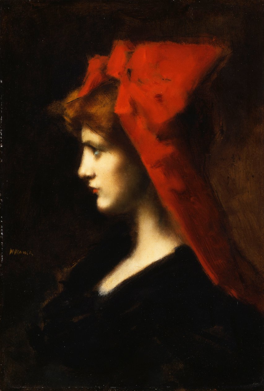 Den röda hatten, av Jean Jacques Henner