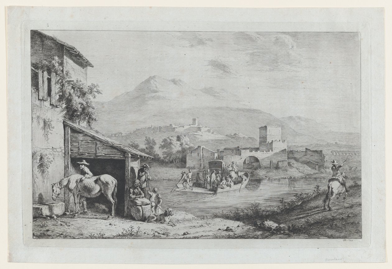 Garigliano Passage Italien, 1793. av Jean Jacques de Boissieu