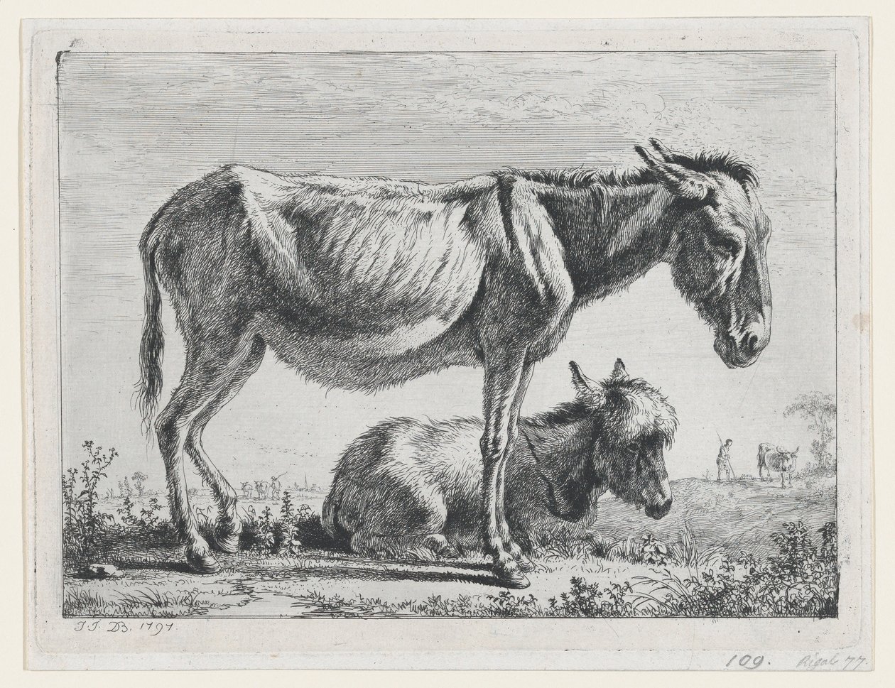 Jenny med sitt föl, 1797. av Jean Jacques de Boissieu