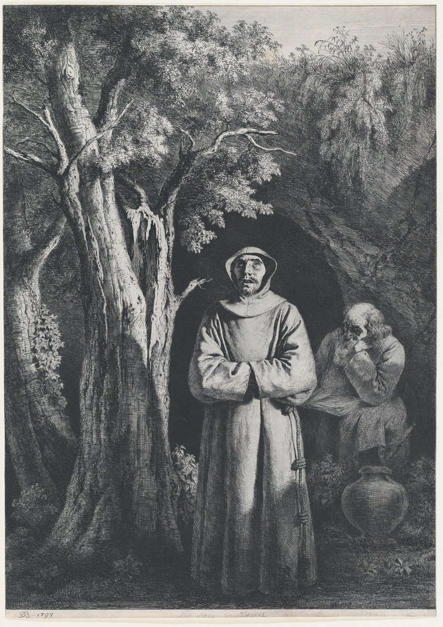 Munkar i öknen, 1797. av Jean Jacques de Boissieu