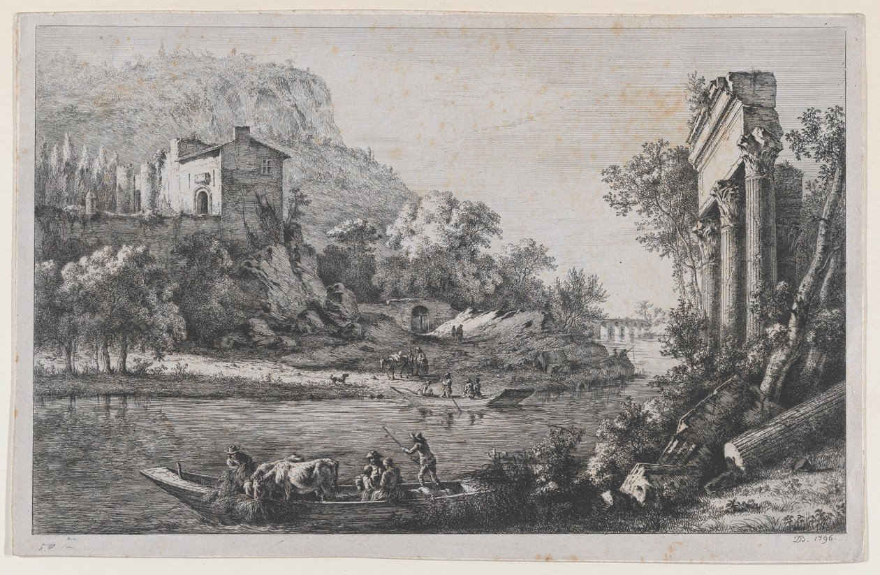 River Crossing, 1796. av Jean Jacques de Boissieu
