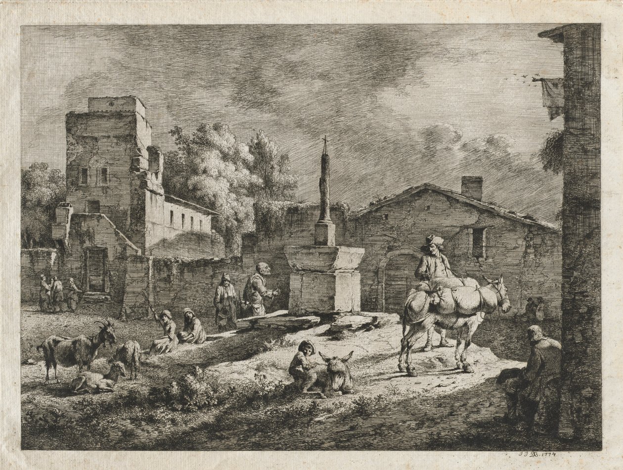 Utsikt över Saint-Andeol, 1774. av Jean Jacques de Boissieu