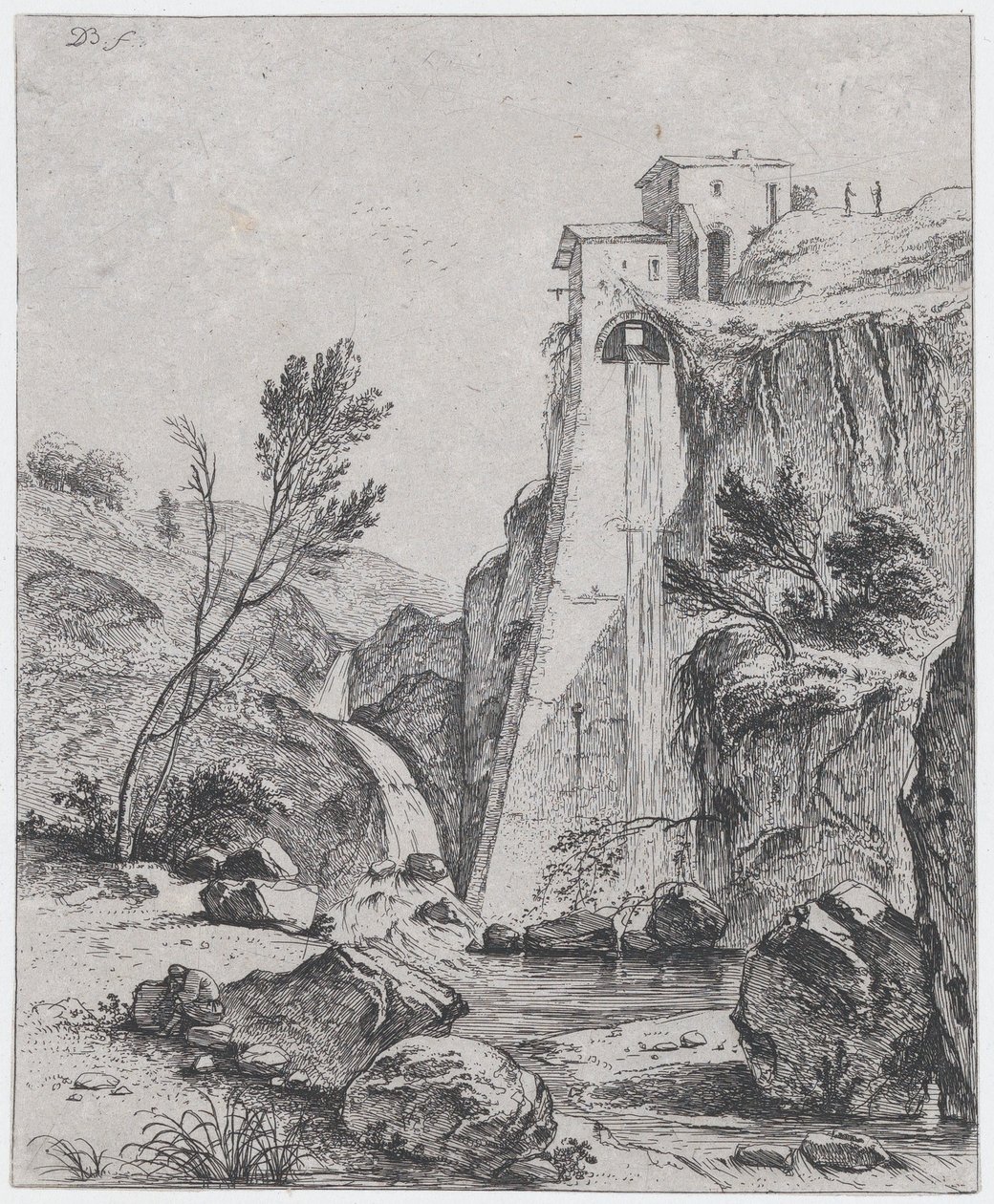 Vattenfall efter Breenberg, 1764. av Jean Jacques de Boissieu