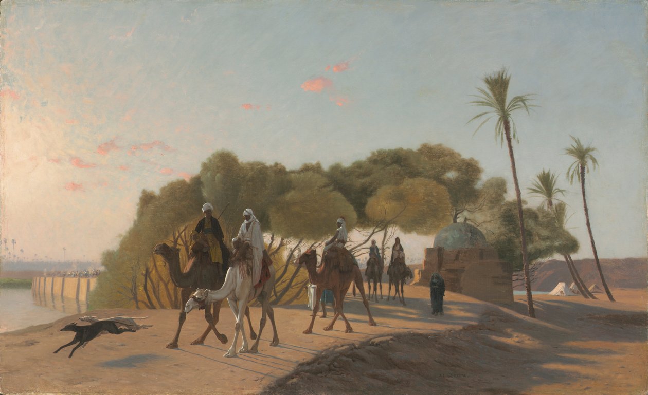 Lämnar oasen, 1880-talet. av Jean Leon Gerome