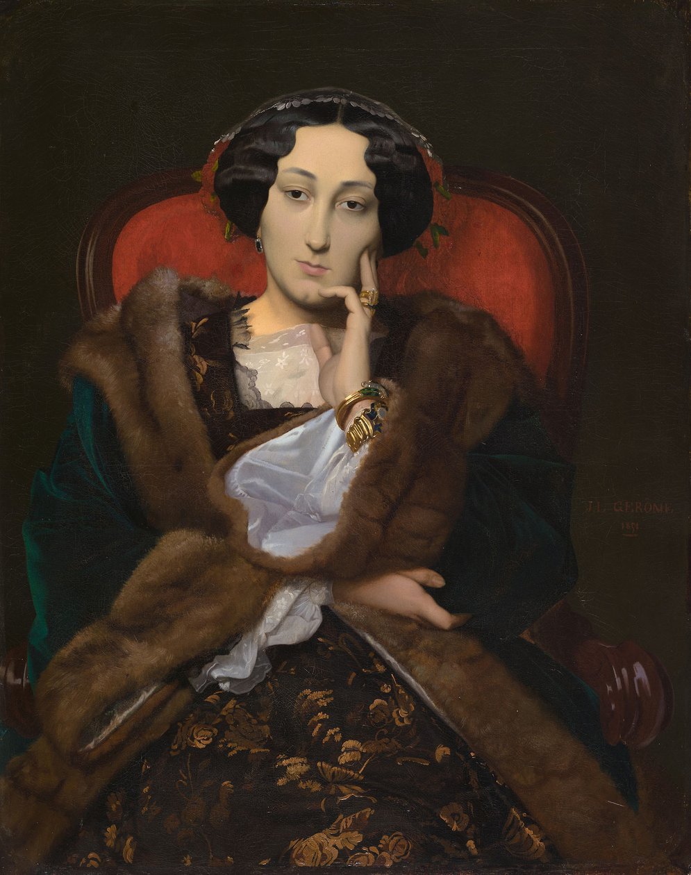 Porträtt av en kvinna av Jean Leon Gerome