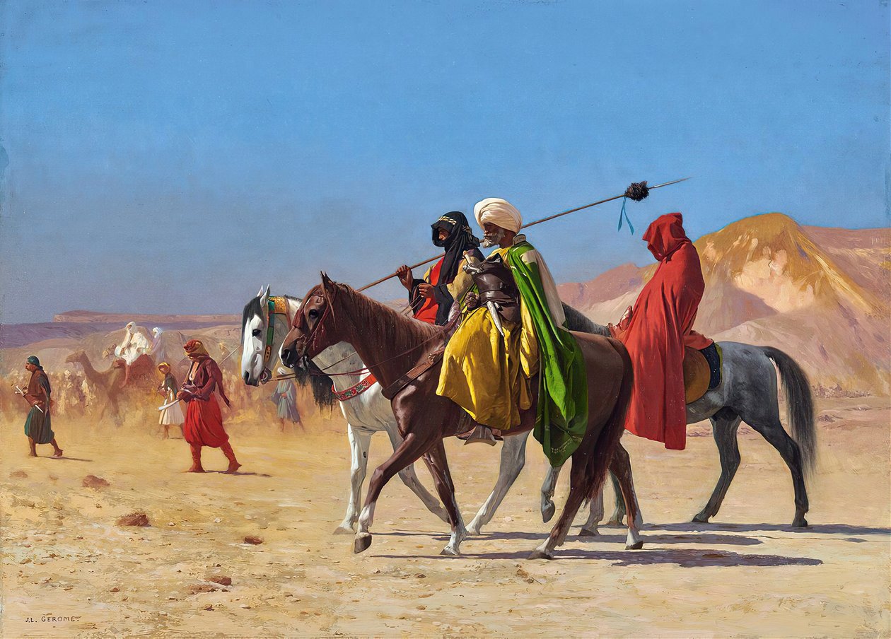 Ryttare som korsar öknen av Jean Leon Gerome