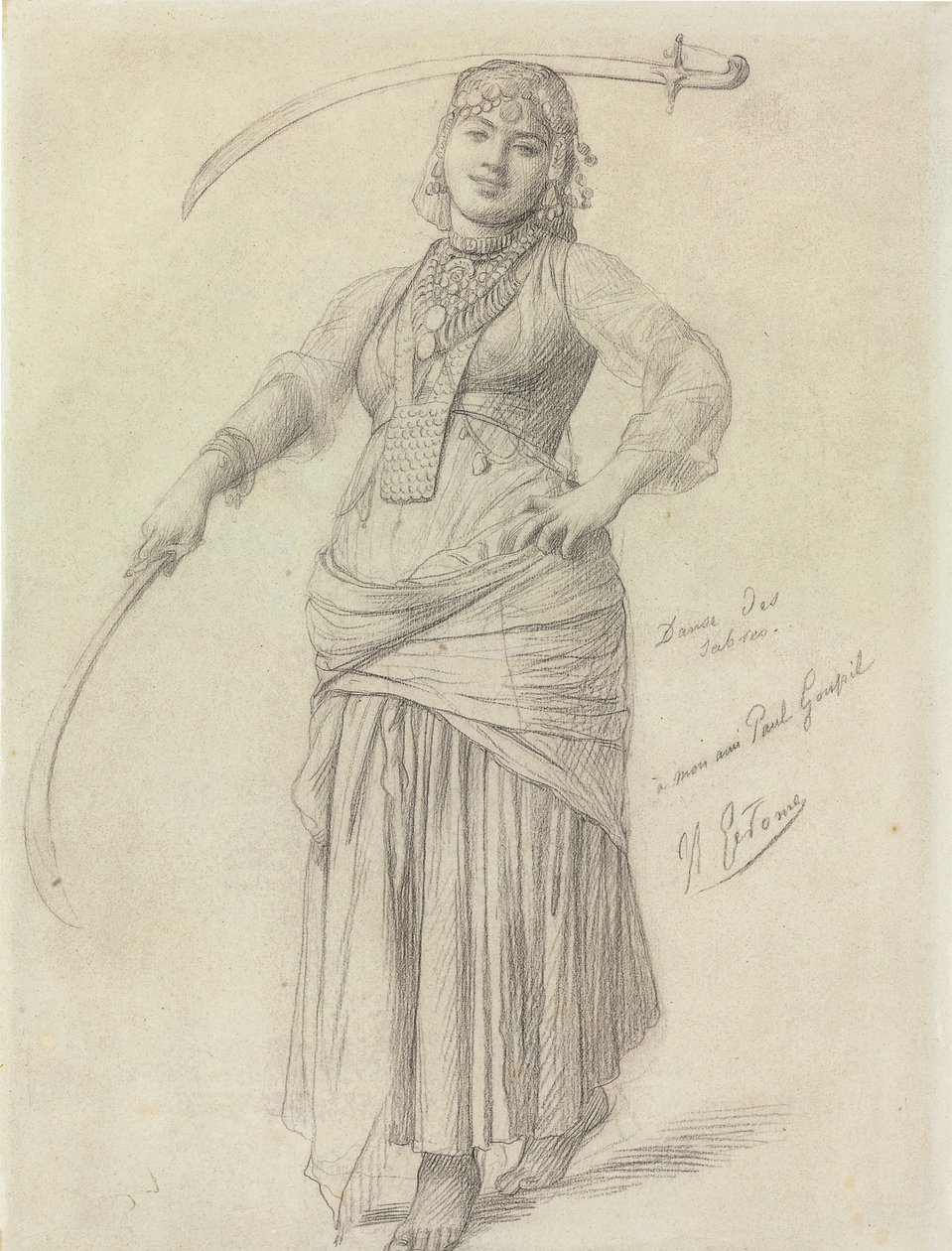 Sabre Dance (penna på papper) av Jean Leon Gerome