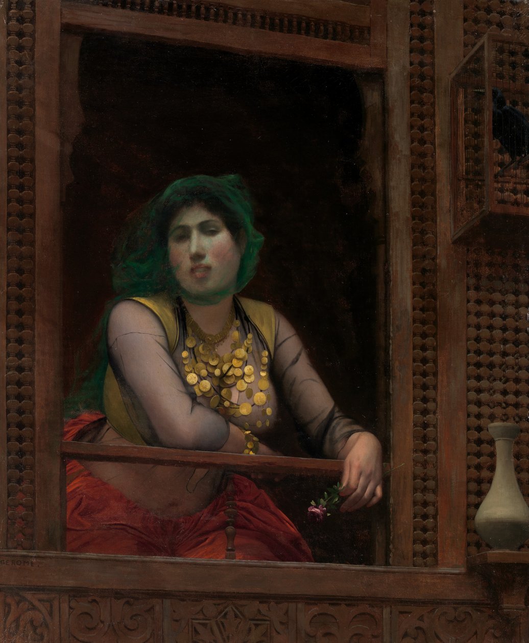 Kvinna vid en balkong, 1887-88. av Jean Leon Gerome