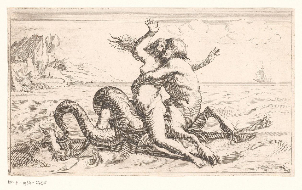 Triton kidnappar en kvinna av Jean Lepautre (attributed to)