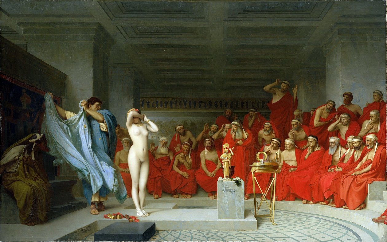 Phryne inför Areopagus. av Jean Leon Gerome