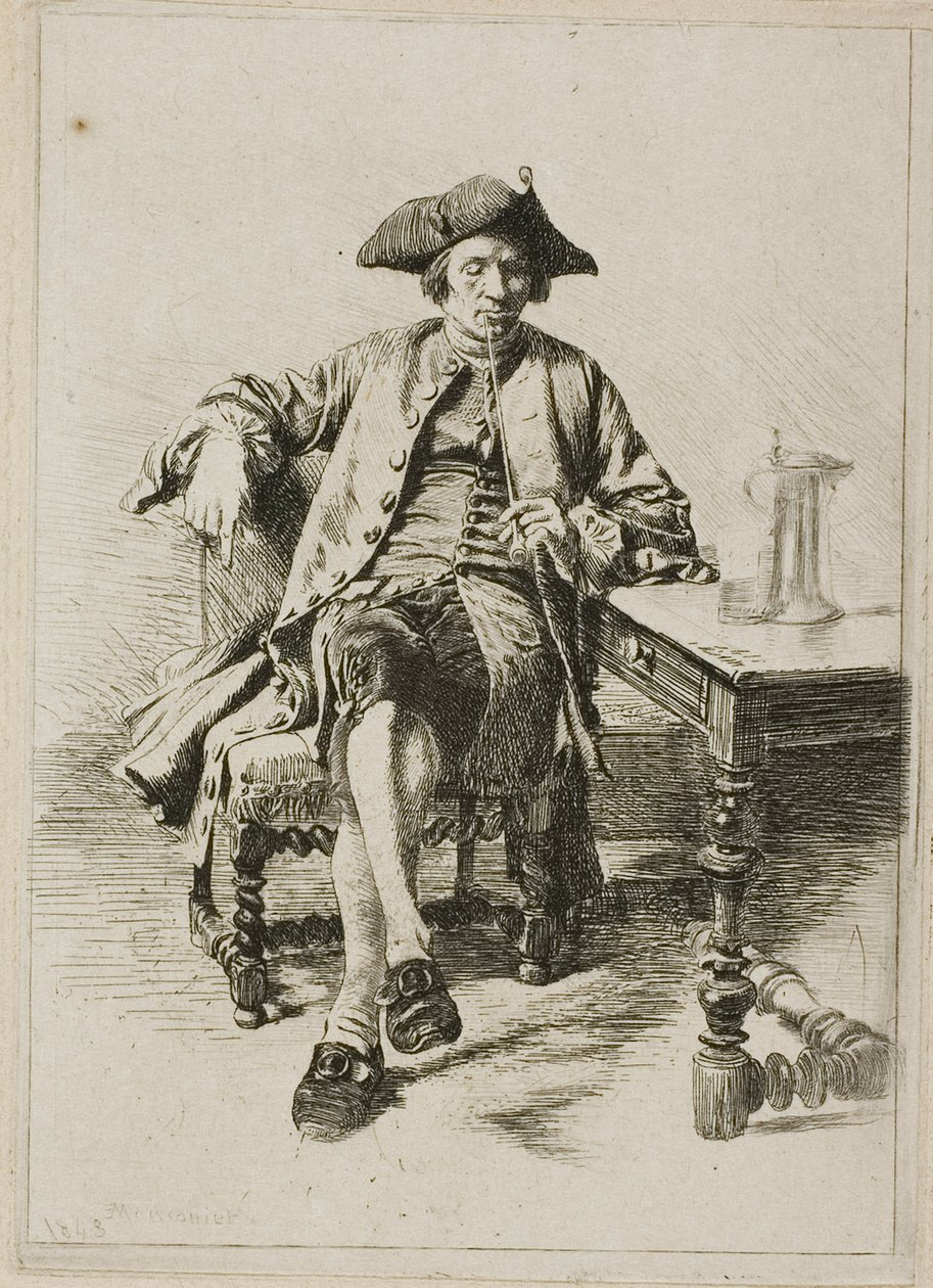 Den stora rökaren av Jean Louis Ernest Meissonier