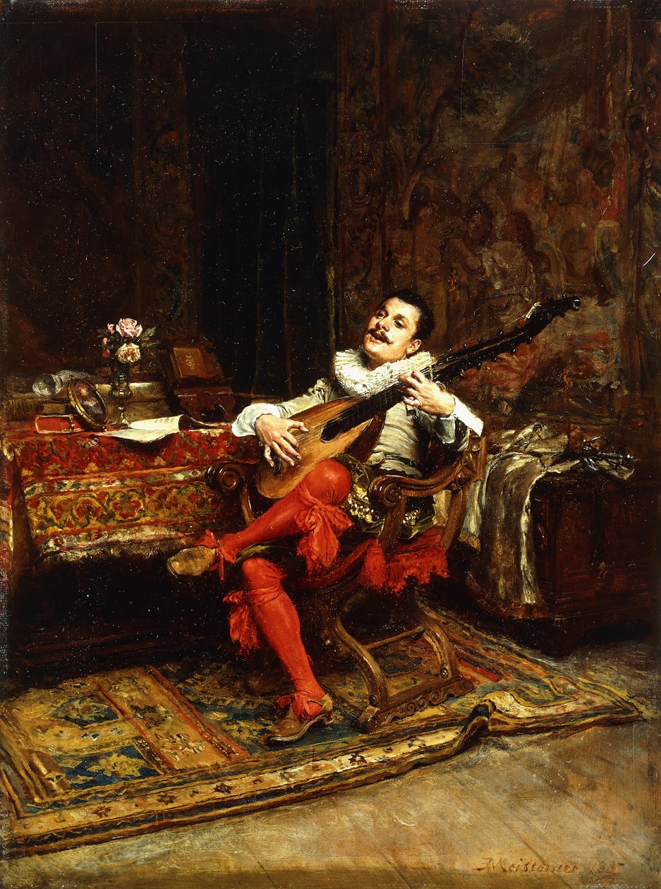 Lutspelaren, 1887 av Jean Louis Ernest Meissonier