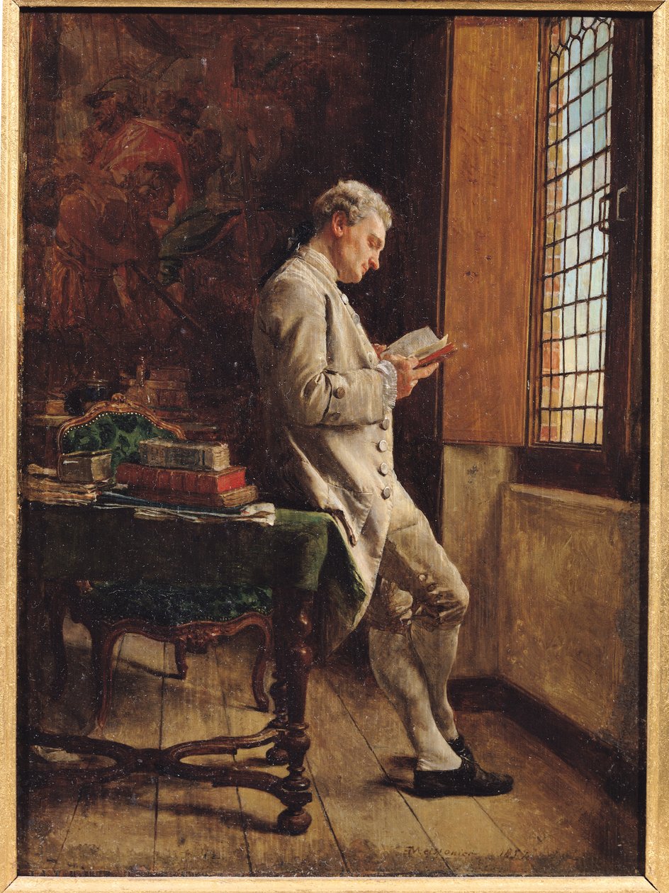The Reader in White, 1857 av Jean Louis Ernest Meissonier