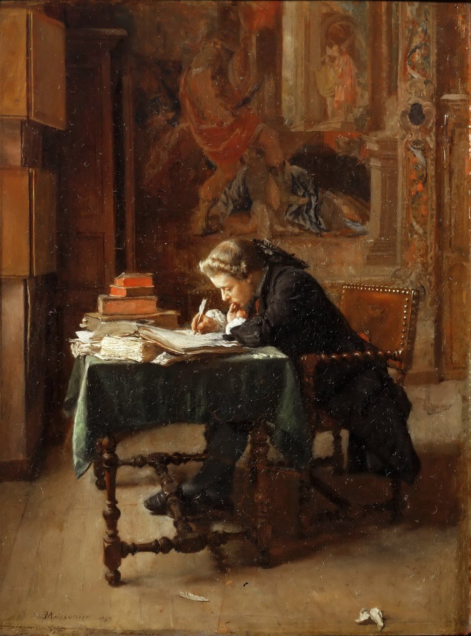 Ung man som skriver av Jean Louis Ernest Meissonier