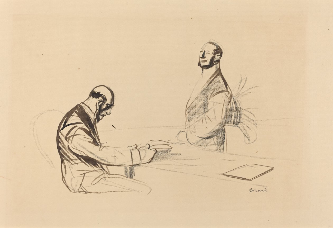 Vid konferensen, c. 1919. av Jean Louis Forain