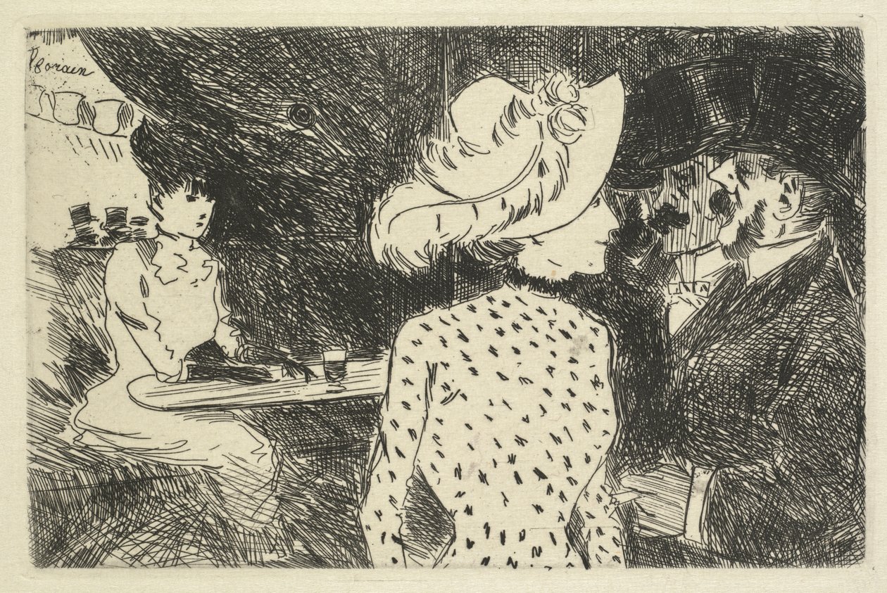 Café Scen beskrivande, 1880-1886. av Jean Louis Forain
