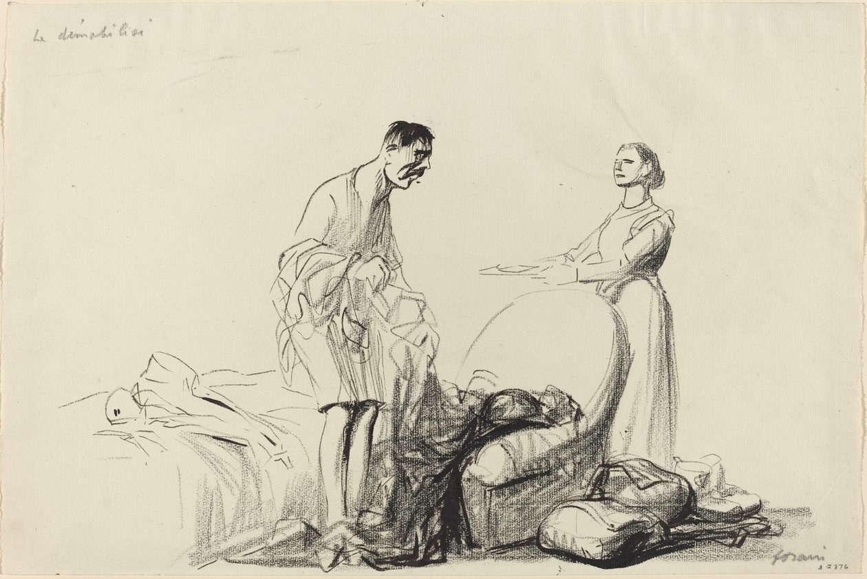 De demobiliserade, c. 19141919. av Jean Louis Forain
