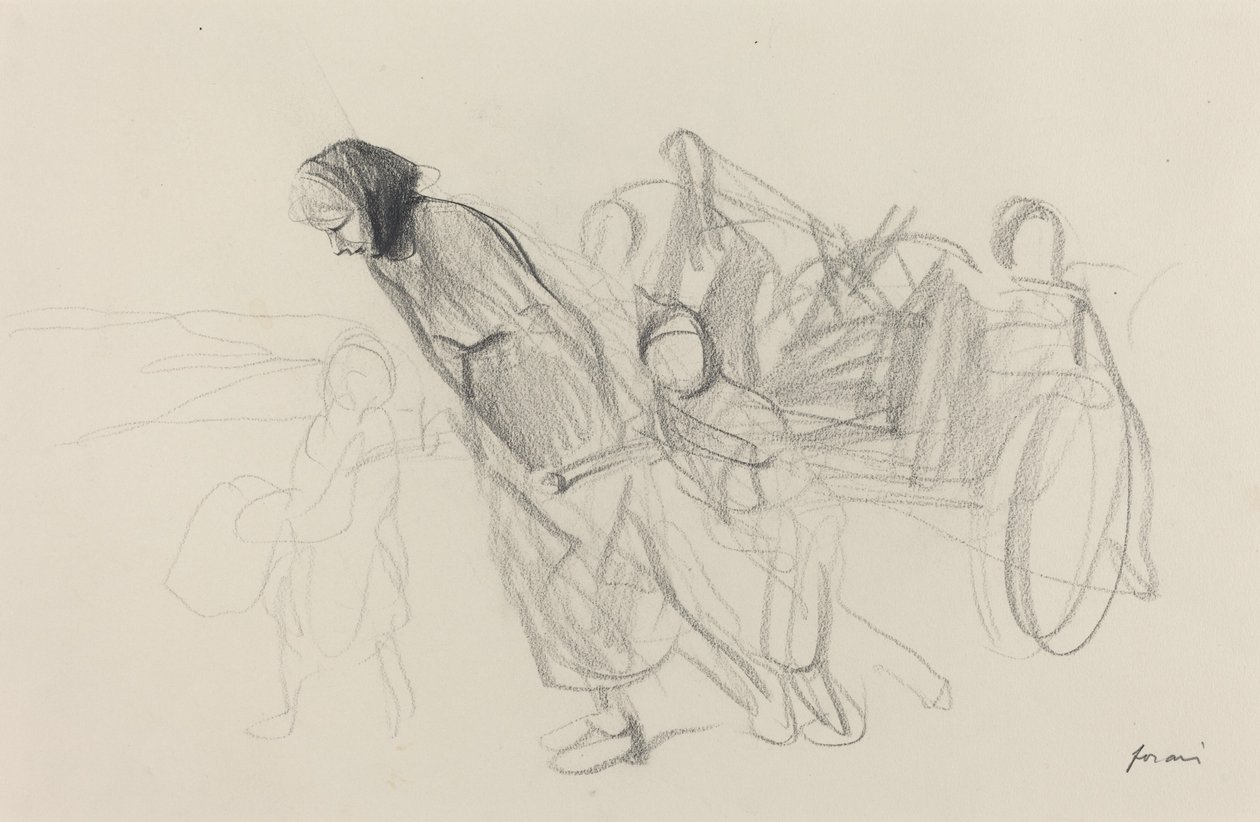 Flyktingar, c. 19141919. av Jean Louis Forain