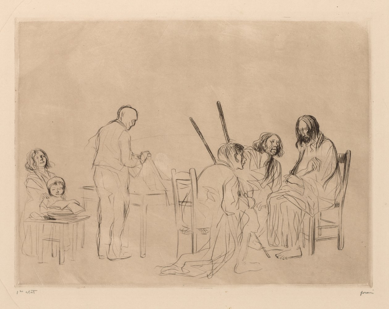 Kvällsmat på Emmaus. av Jean Louis Forain