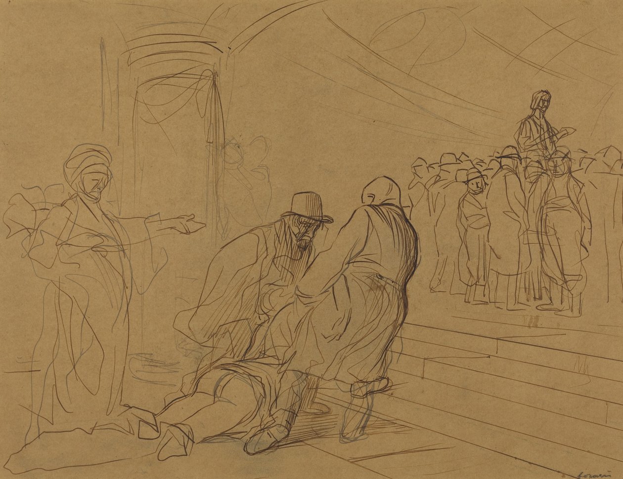 Äktenskapsfruktan, c. 1910. av Jean Louis Forain