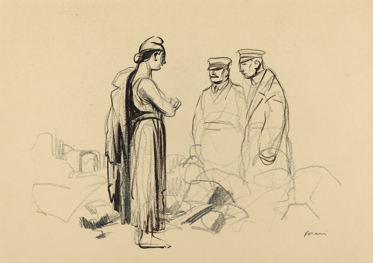 Mot fred, c. 19141919. av Jean Louis Forain
