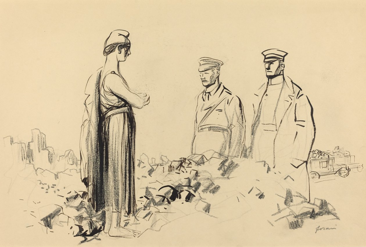 Mot fred, c. 19141919. av Jean Louis Forain