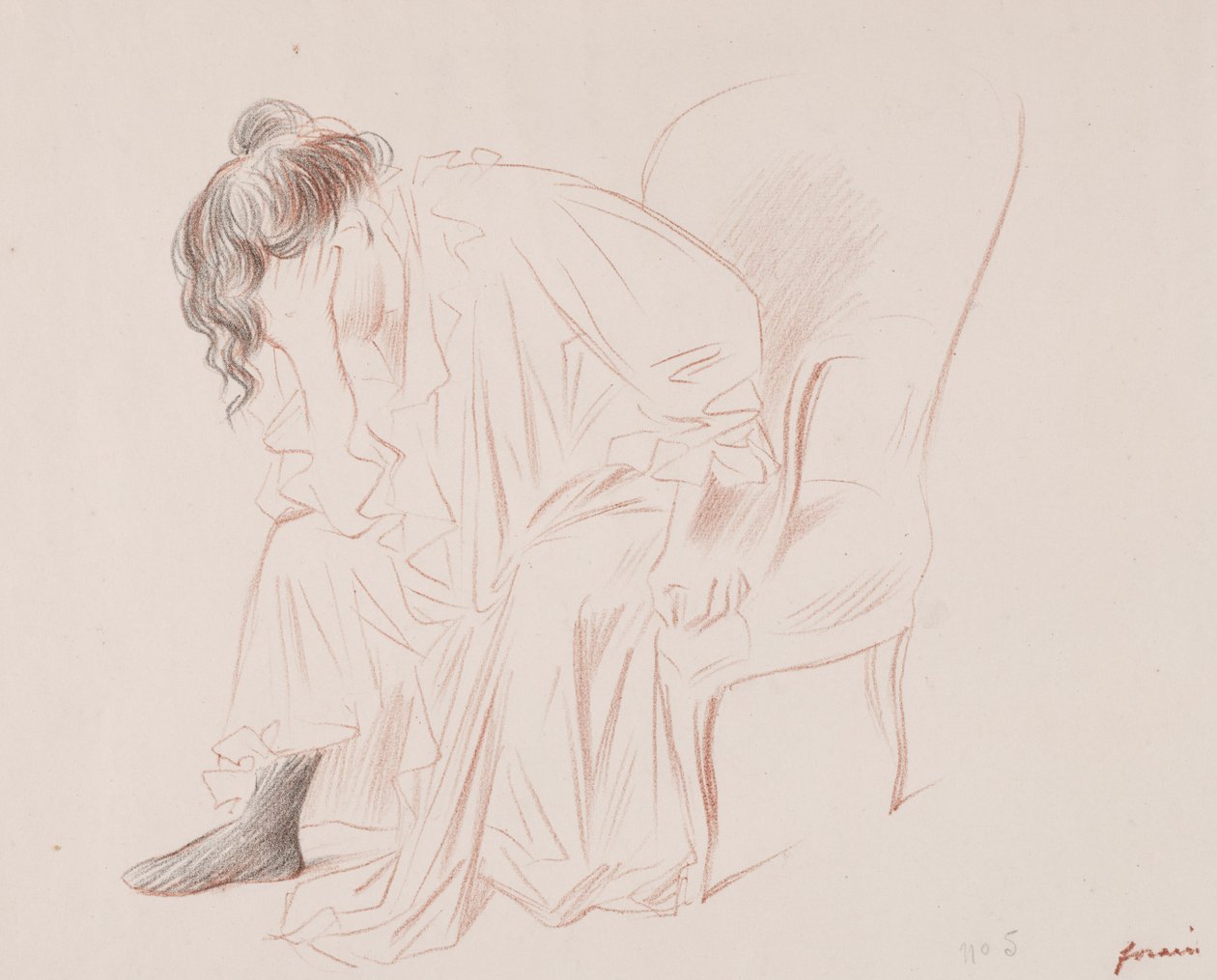 Kvinna Sittande. av Jean Louis Forain