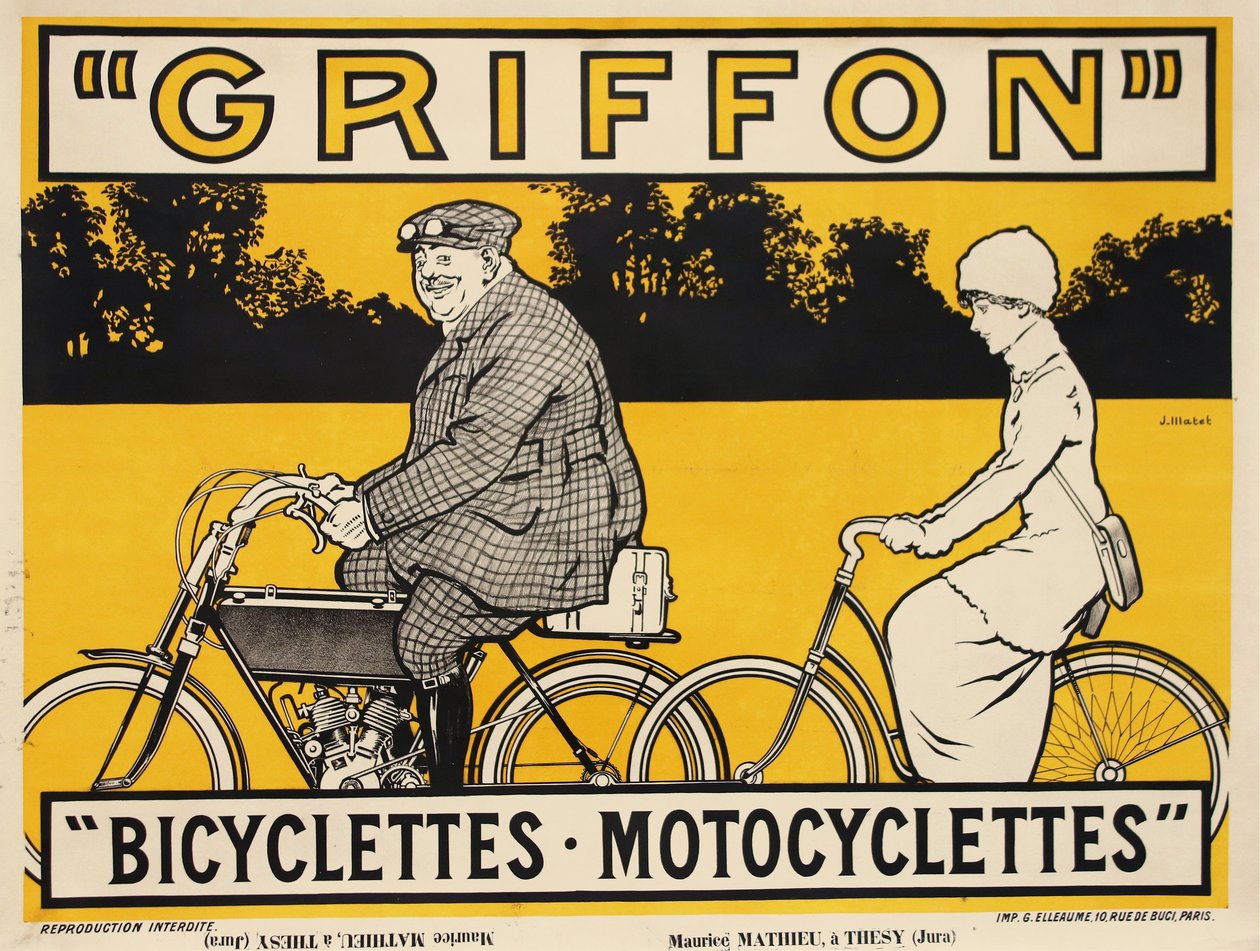 Griffon Bicycles Motorcyklar, ca. 1905. av Jean Matet