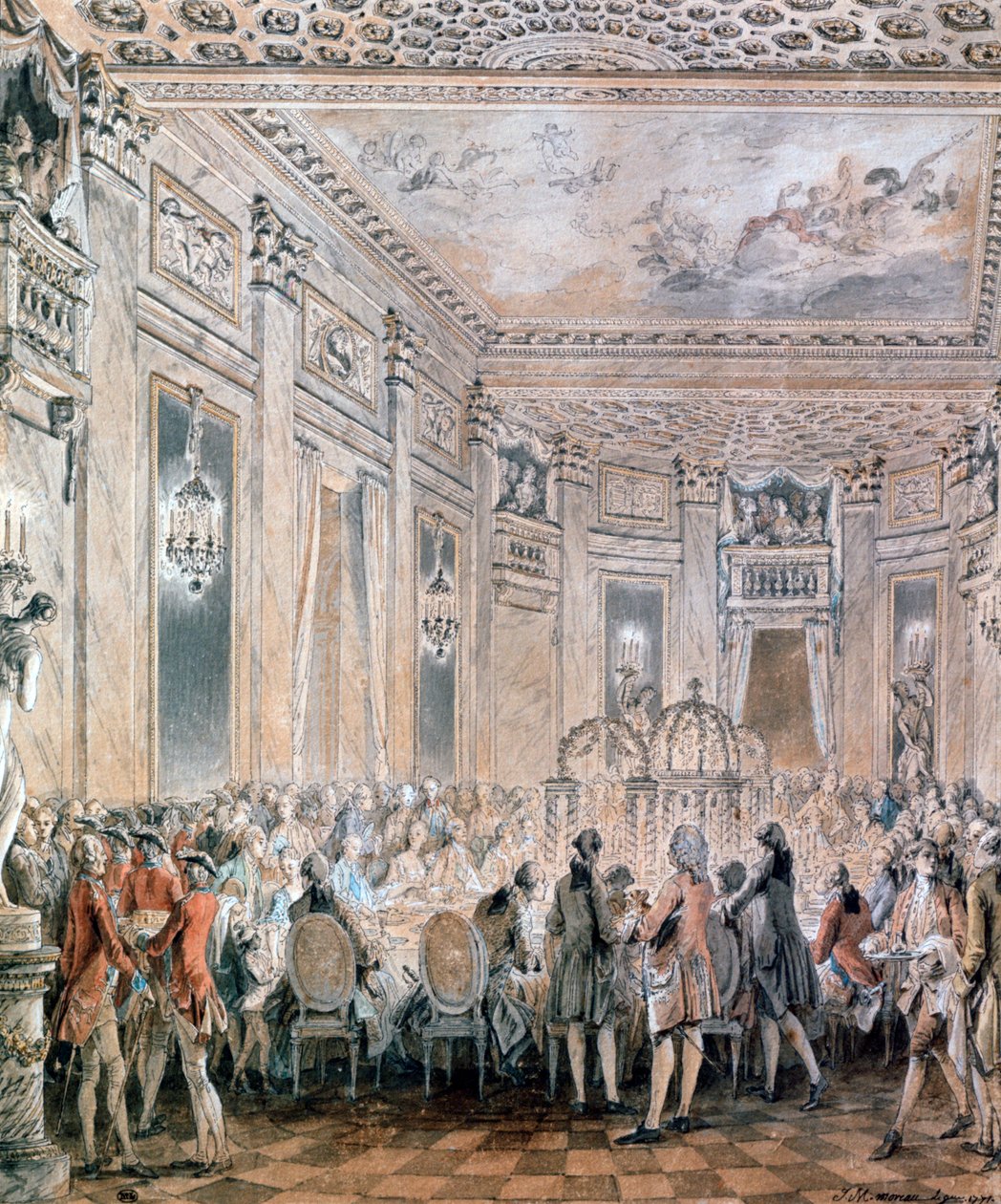 Fest i Louveciennes, 1771 av Jean Michel the Younger Moreau