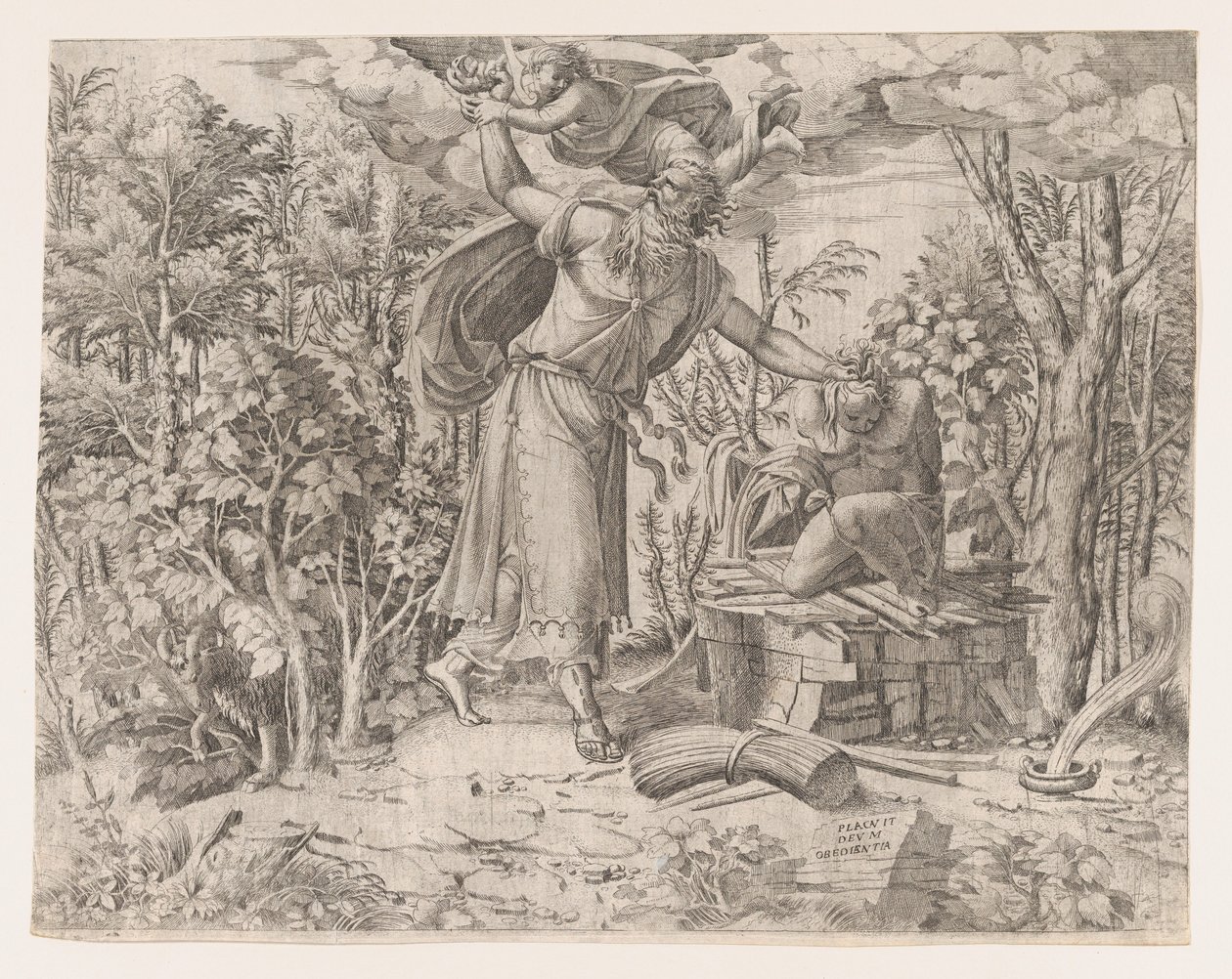 Abraham offrar Isak, 1535-55. av Jean Mignon