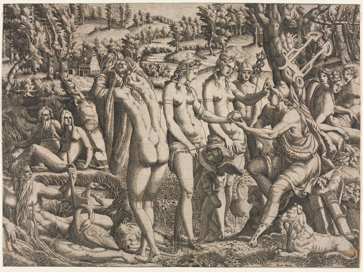 The Judgement of Paris, ca. 1545. av Jean Mignon