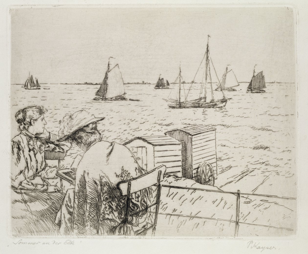 Sommar på Elbe (torrpunkt) av Jean Paul Kayser