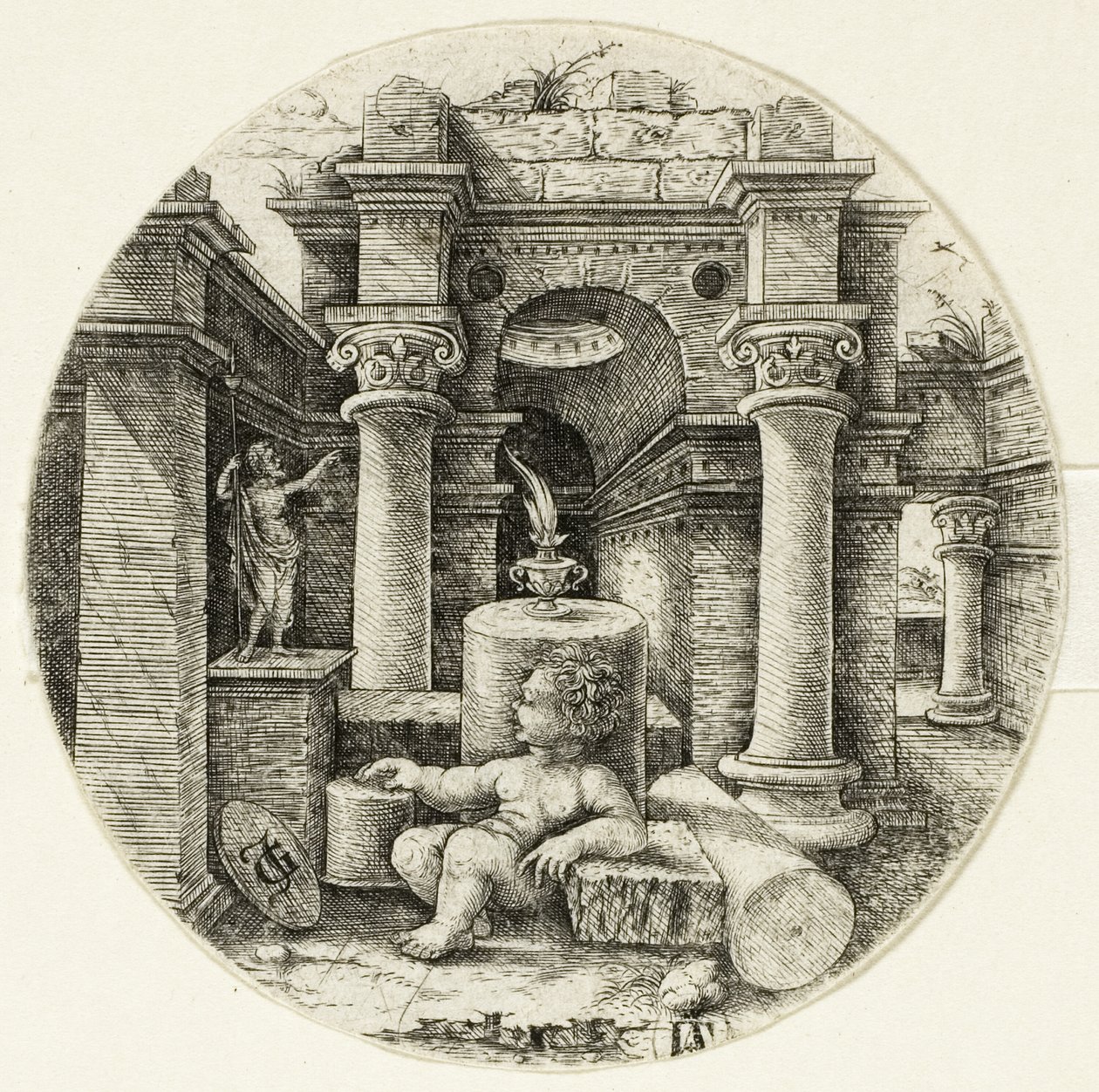 Sittande nakenbarn av Jean de Gourmont