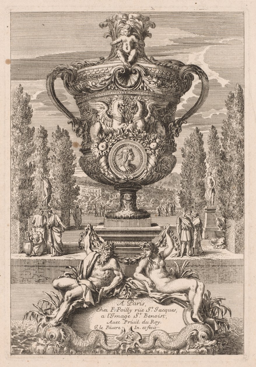 Dekorativ urna, 1600-tal. av Jean le Pautre