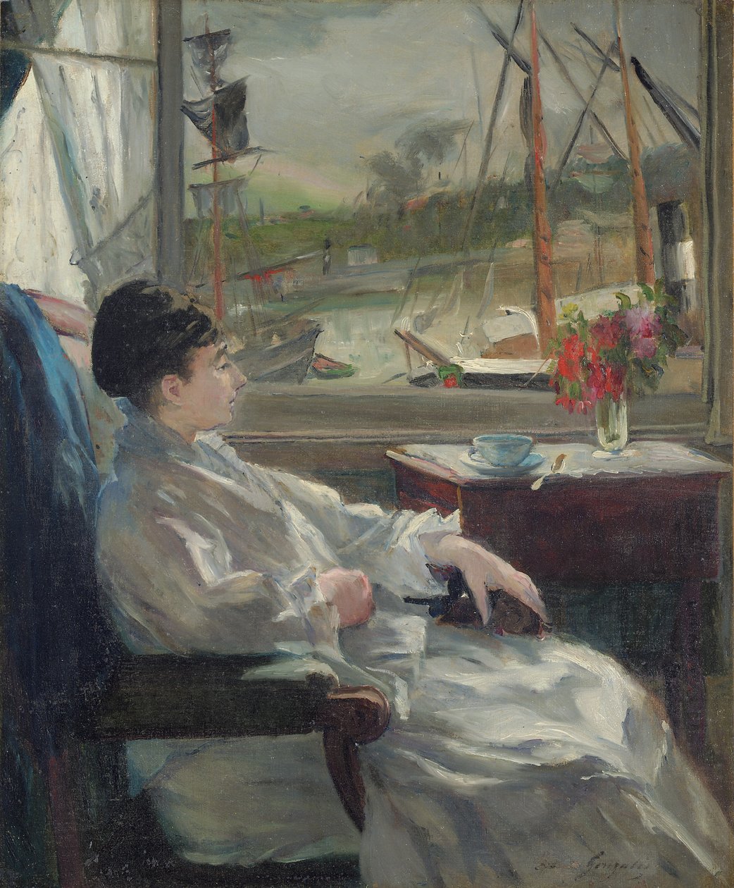 Porträtt av Eva Gonzales av Jeanne Guérard Gonzalès