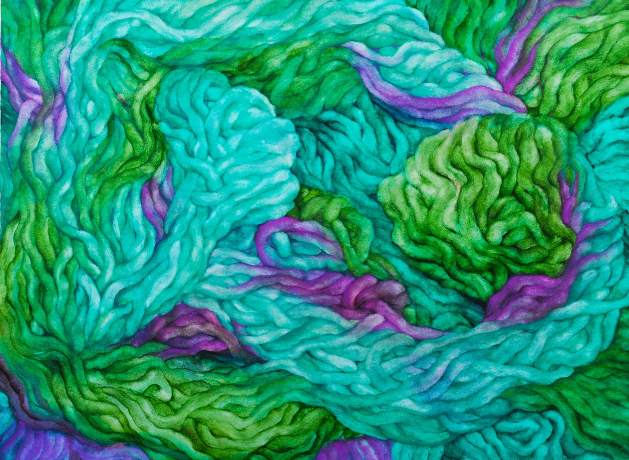 Wool Multi-coloured, 2013 (gouche på papper) av Jeanne Maze