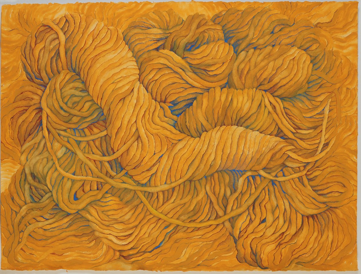 Wool Ochre Yellow, 2013 (Gouache på papper) av Jeanne Maze