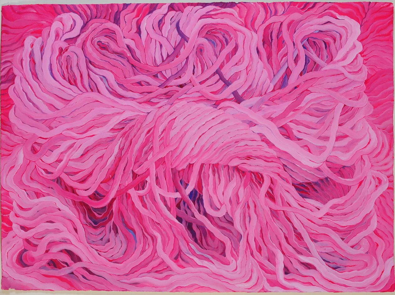 Wool Pink, 2013 (gouache på papper) av Jeanne Maze