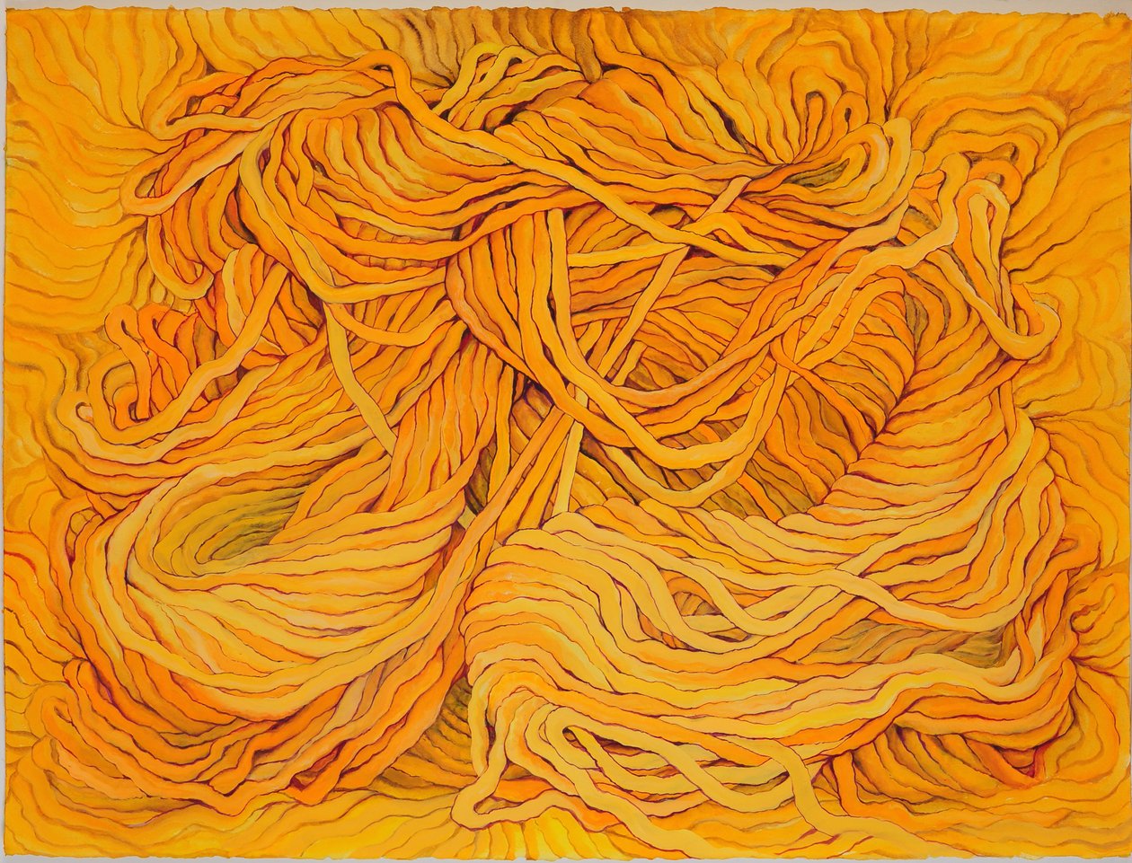 Wool Yellow, 2013 (gouache på papper) av Jeanne Maze