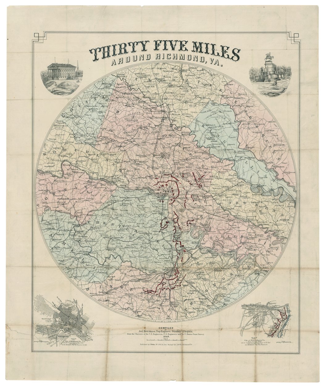 Trettiofem miles runt Richmond, Va. av Jedediah Hotchkiss