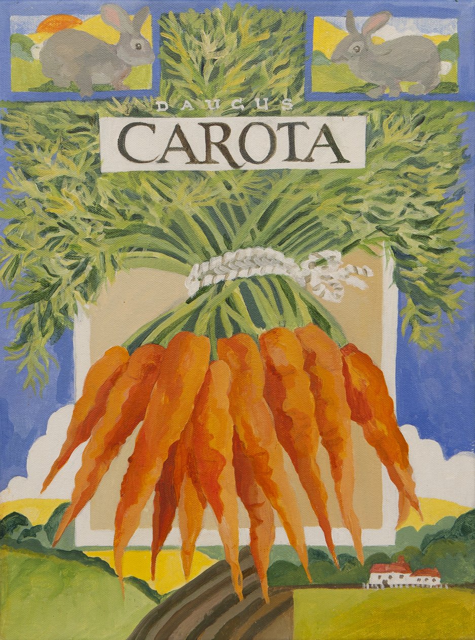 Carota, morötter (akryl) av Jennifer Abbott