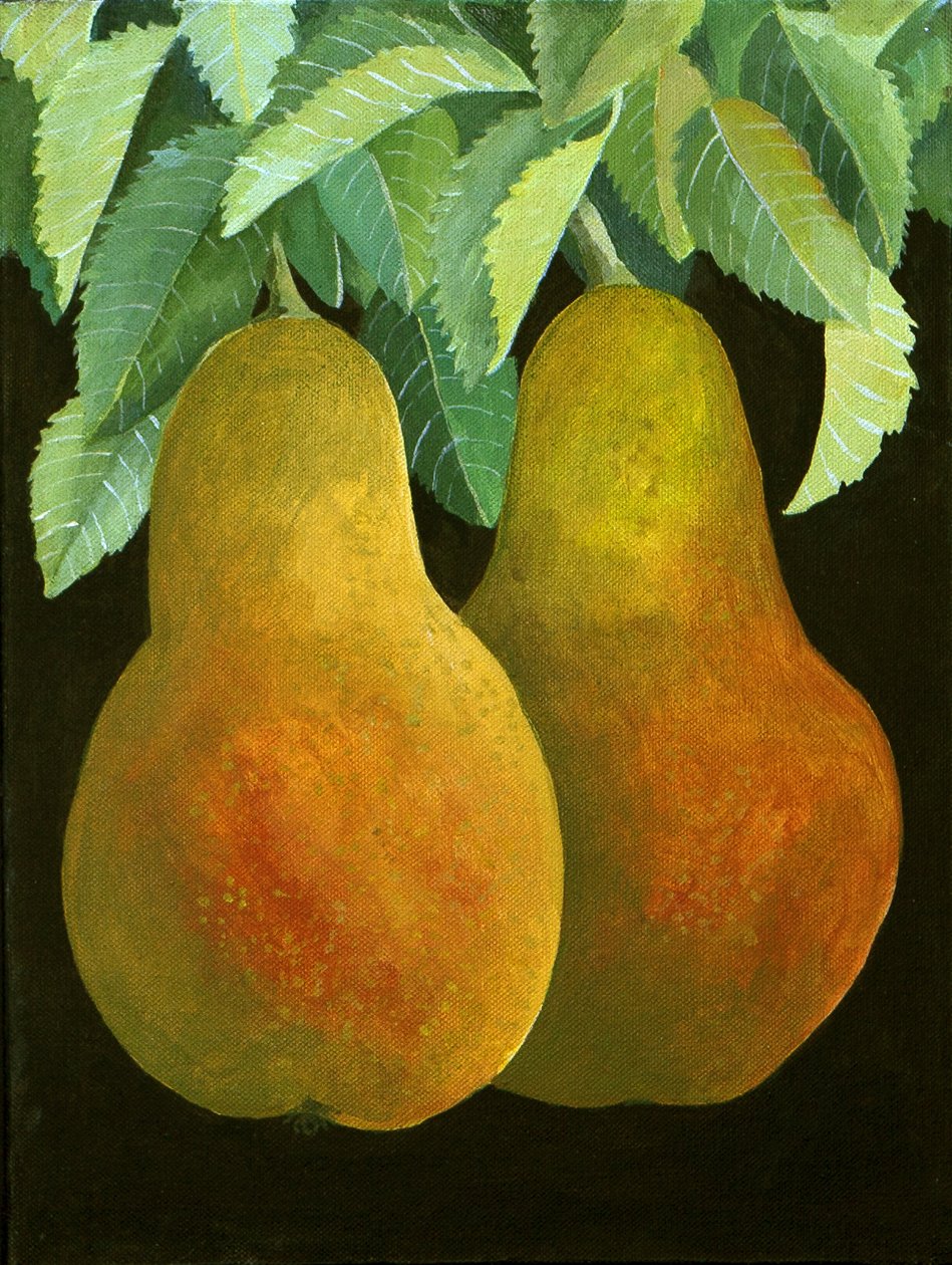 Päron, 2014 (akryl på duk) av Jennifer Abbott