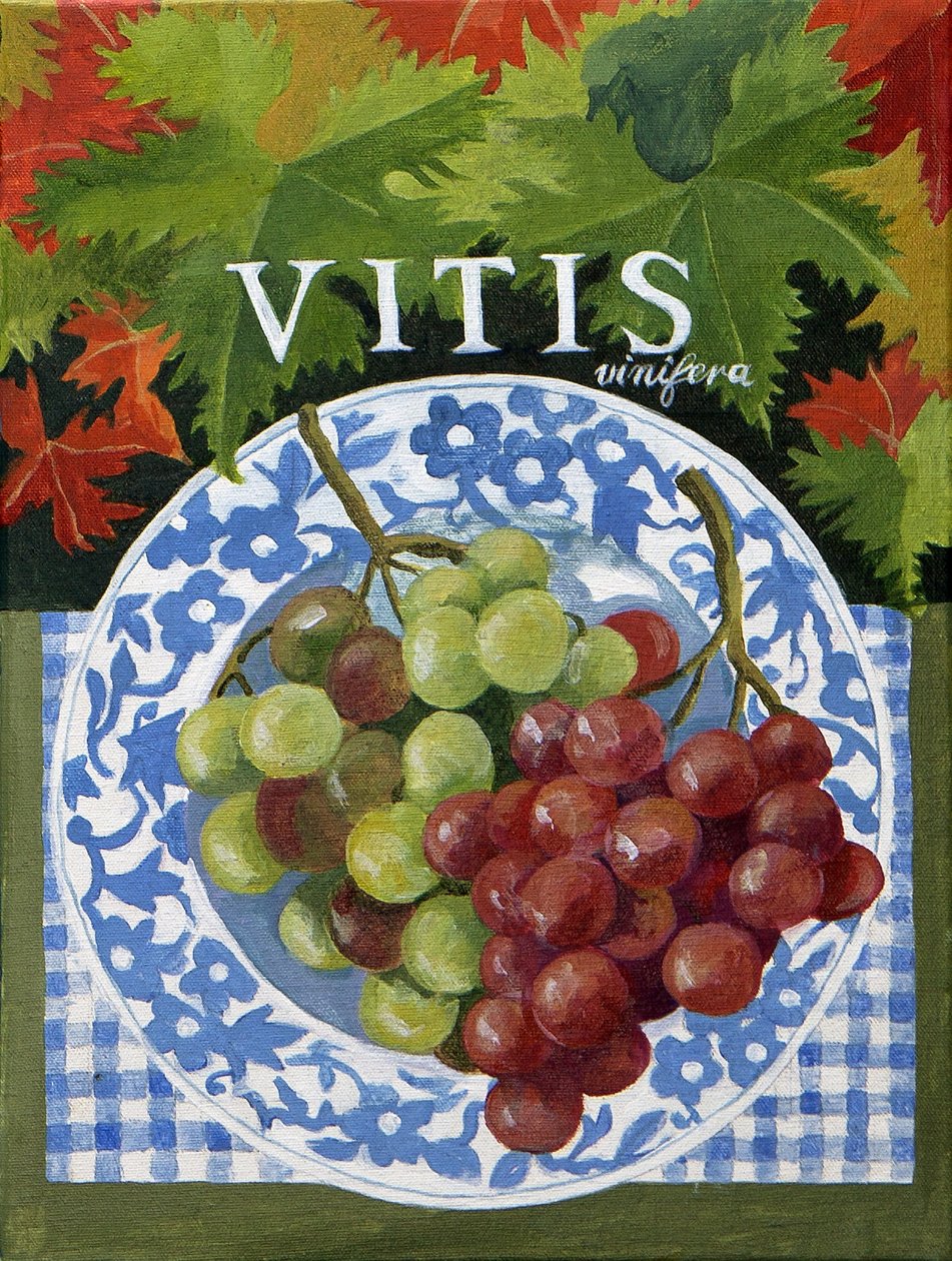 Vitus (vindruvor), 2014 (akryl på duk) av Jennifer Abbott